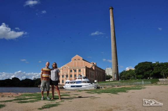 Com o Gabriel Britto, na Usina do Gasômetro, em Porto Alegre, no Rio Grande do Sul